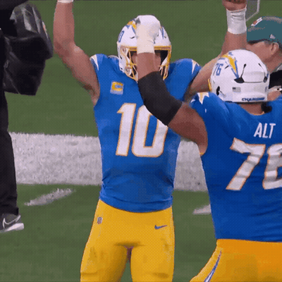 Football Player In Blue Jersey Number 10 GIF