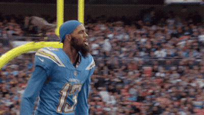 Football Player In Blue Jersey Number 13 GIF
