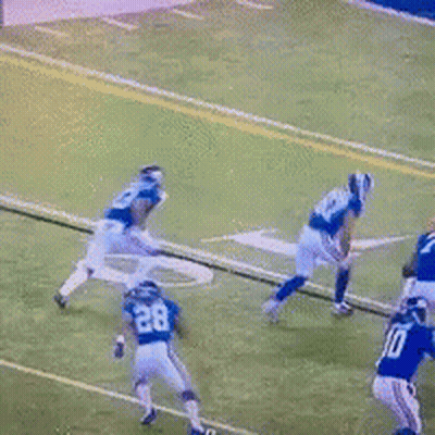 Football Player In Blue Jersey Number 13 GIF