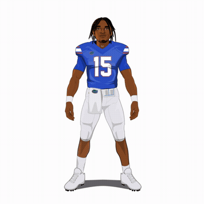 Football Player In Blue Jersey Number 15 GIF