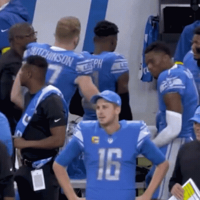 Football Player In Blue Jersey Number 16 GIF