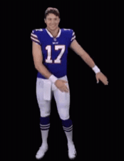 Football Player In Blue Jersey Number 17 Dancing GIF