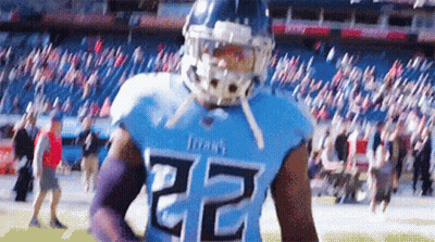 Football Player In Blue Jersey Number 22 GIF