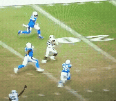 Football Player In Blue Jersey Number 35 GIF