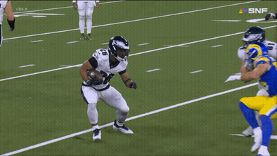 Football Player In Blue Jersey Number 50 GIF