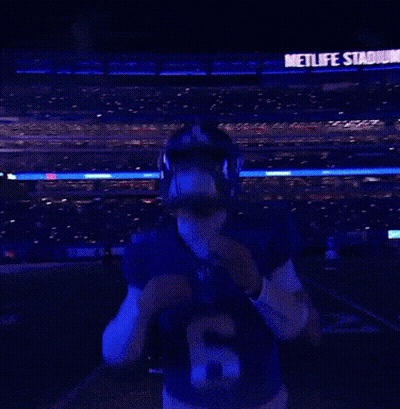 Football Player In Blue Jersey Number 6 GIF
