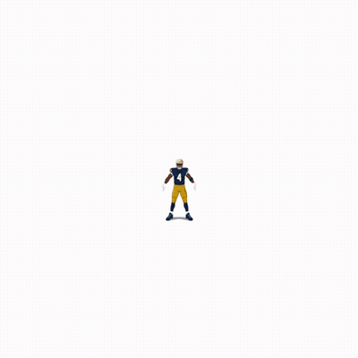 Football Player In Blue Jersey Number 67 GIF