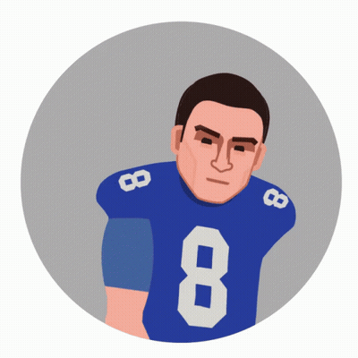 Football Player In Blue Jersey Number 8 GIF