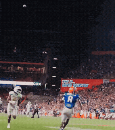 Football Player In Blue Jersey Number 8 GIF