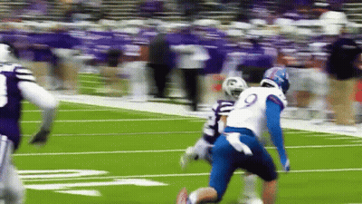 Football Player In Blue Jersey Number 9 GIF