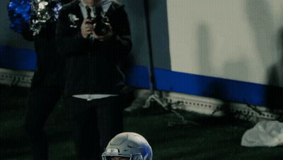 Football Player In Blue Memphis Jersey GIF