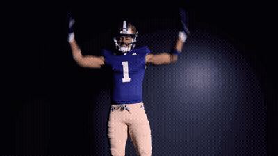 Football Player In Blue Uniform Number 1 GIF