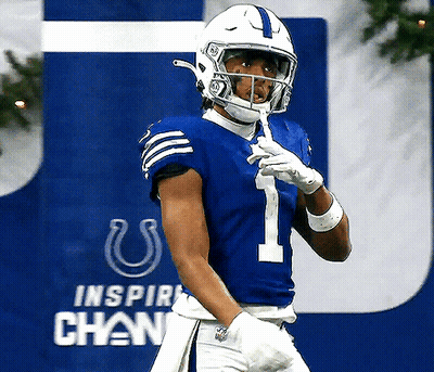Football Player In Blue Uniform Number 1 GIF