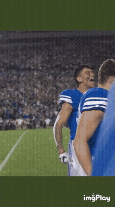 Football Player In Blue Uniform Number 24 GIF