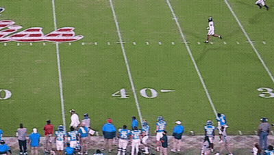Football Player In Blue Uniform Running GIF