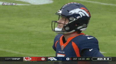 Football Player In Broncos Jersey On Field GIF