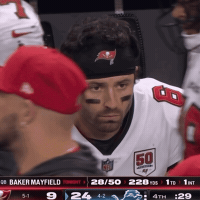 Football Player In Buccaneers Headband GIF