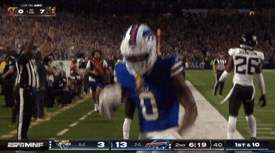 Football Player In Buffalo Bills Uniform Running GIF