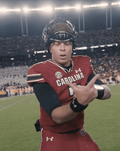 Football Player In Carolina Jersey Making Funny Face GIF