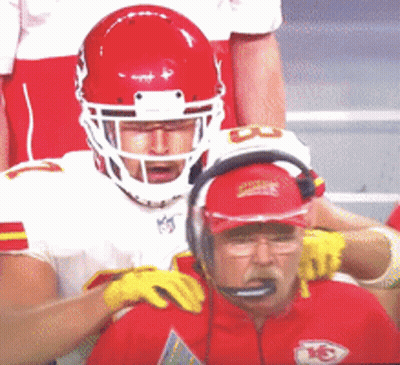 Football Player In Chiefs Helmet And Headphones GIF