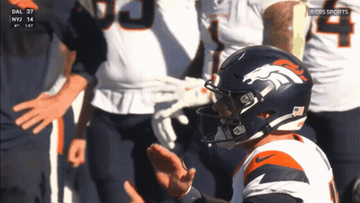 Football Player In Denver Broncos Helmet GIF