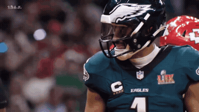 Football Player In Eagles Jersey And Helmet GIF