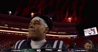 Football Player In Front Of Scoreboard Saying Final GIF