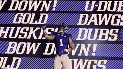 Football Player In Front Of U-Duf Sign GIF