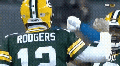 Football Player In Green And Yellow Rodgers Jersey GIF