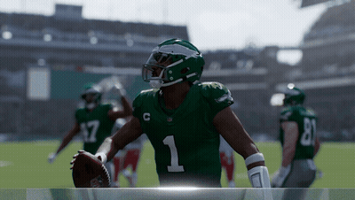 Football Player In Green Uniform Number 1 GIF