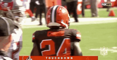 Football Player In Helmet And Number 24 Jersey GIF