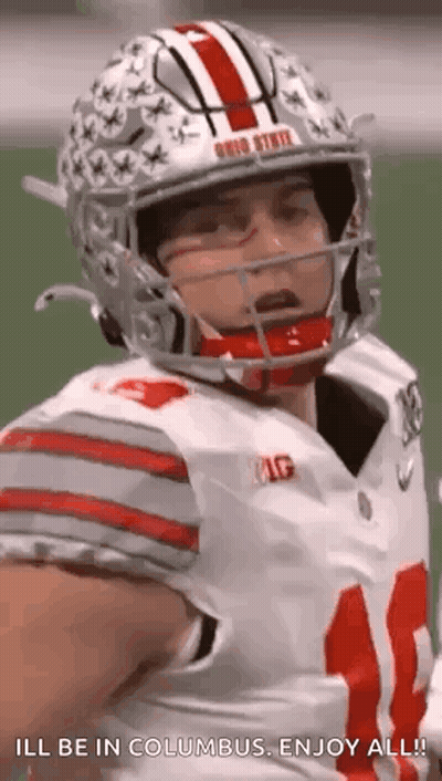 Football Player In Helmet And White Jersey GIF