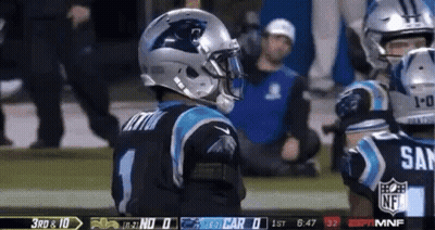 Football Player In Helmet On Field GIF