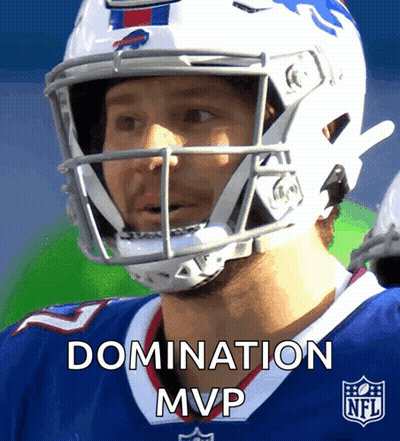 Football Player In Helmet Saying Domination MVP GIF
