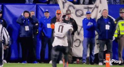 Football Player In Jersey Number 0 Running GIF