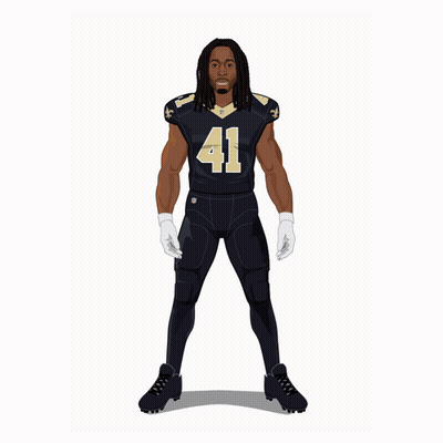 Football Player In Jersey Number 41 GIF