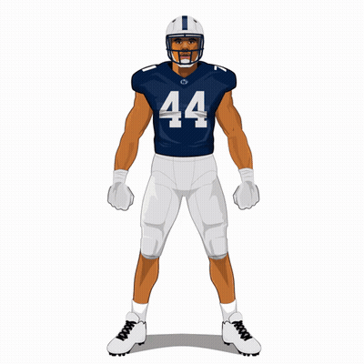Football Player In Jersey Number 44 GIF