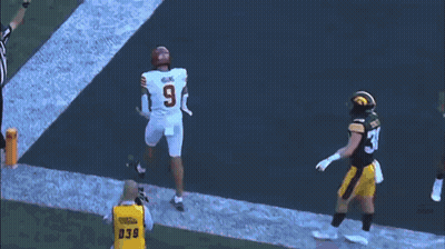 Football Player In Jersey Number 9 On Field GIF