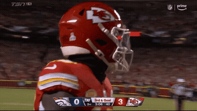 Football Player In KC Helmet On Field GIF