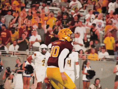Football Player In Maroon Jersey Number 10 GIF