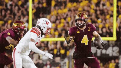 Football Player In Maroon Uniform Number 4 GIF