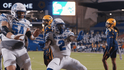 Football Player In Memphis Uniform Running GIF