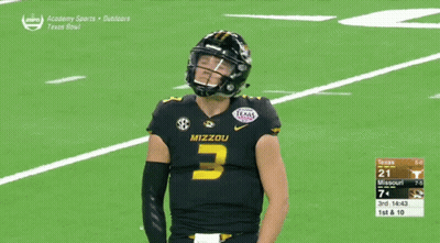 Football Player In Mizzou Jersey On Field GIF