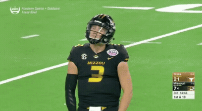 Football Player In Mizzou Jersey On Field GIF