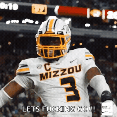 Football Player In Mizzou Jersey Says Let's Fucking Go GIF