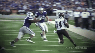 Football Player In Number 14 Jersey Running GIF