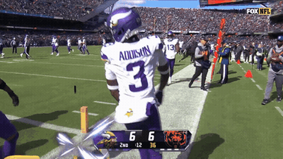 Football Player In Number 3 Jersey Running GIF