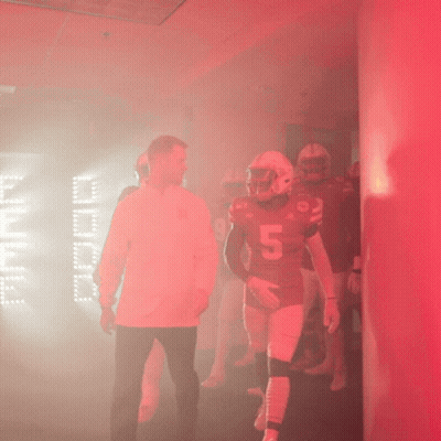 Football Player In Number 5 Jersey Walking Through Tunnel GIF