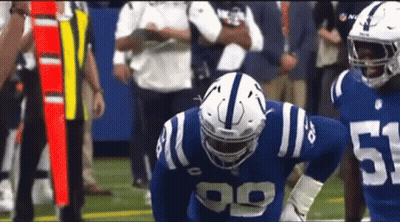 Football Player In Number 80 Jersey Standing On Field GIF