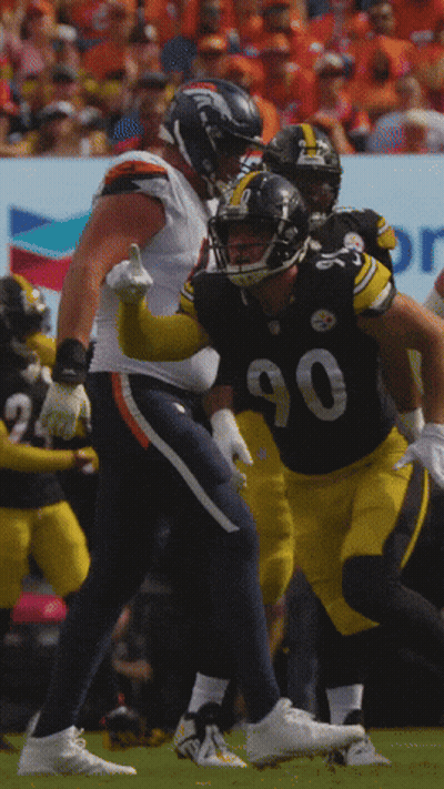 Football Player In Number 90 Jersey On Field GIF